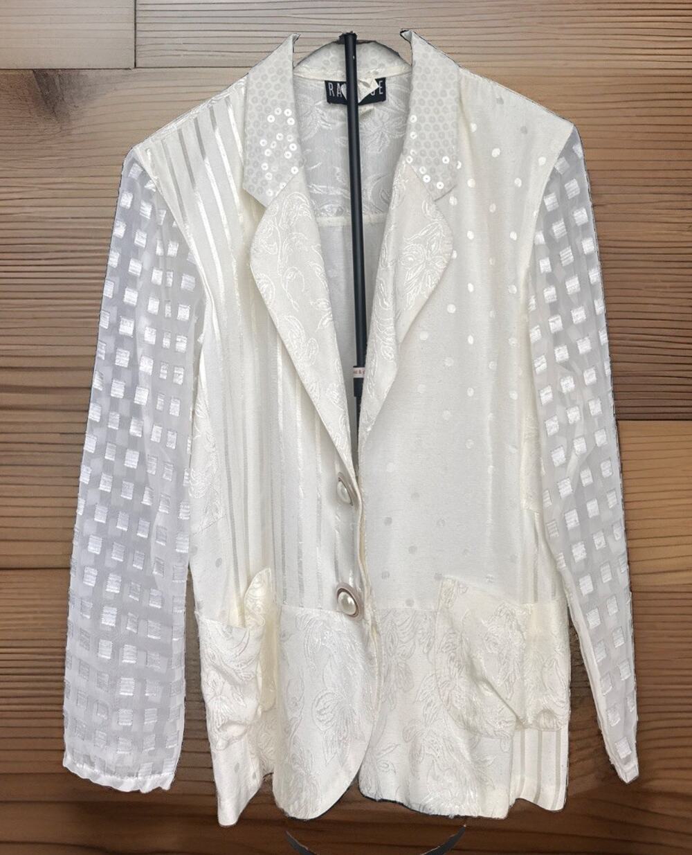 Vintage Y2K Rampage Cream Blazer Jacket Stretchy M